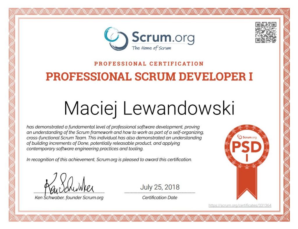 Professional Scrum Developer