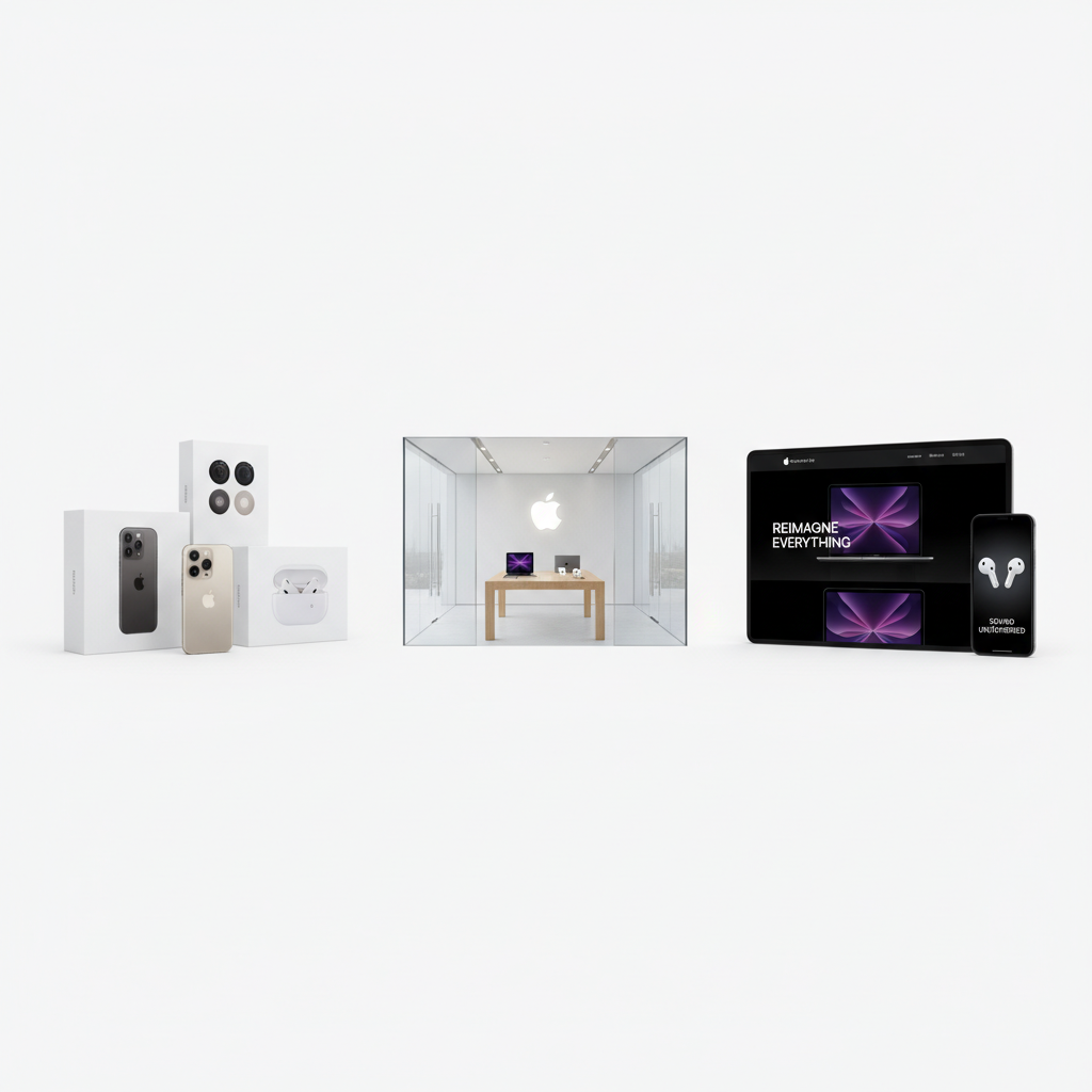 Apple visual identity showing consistency across all touchpoints