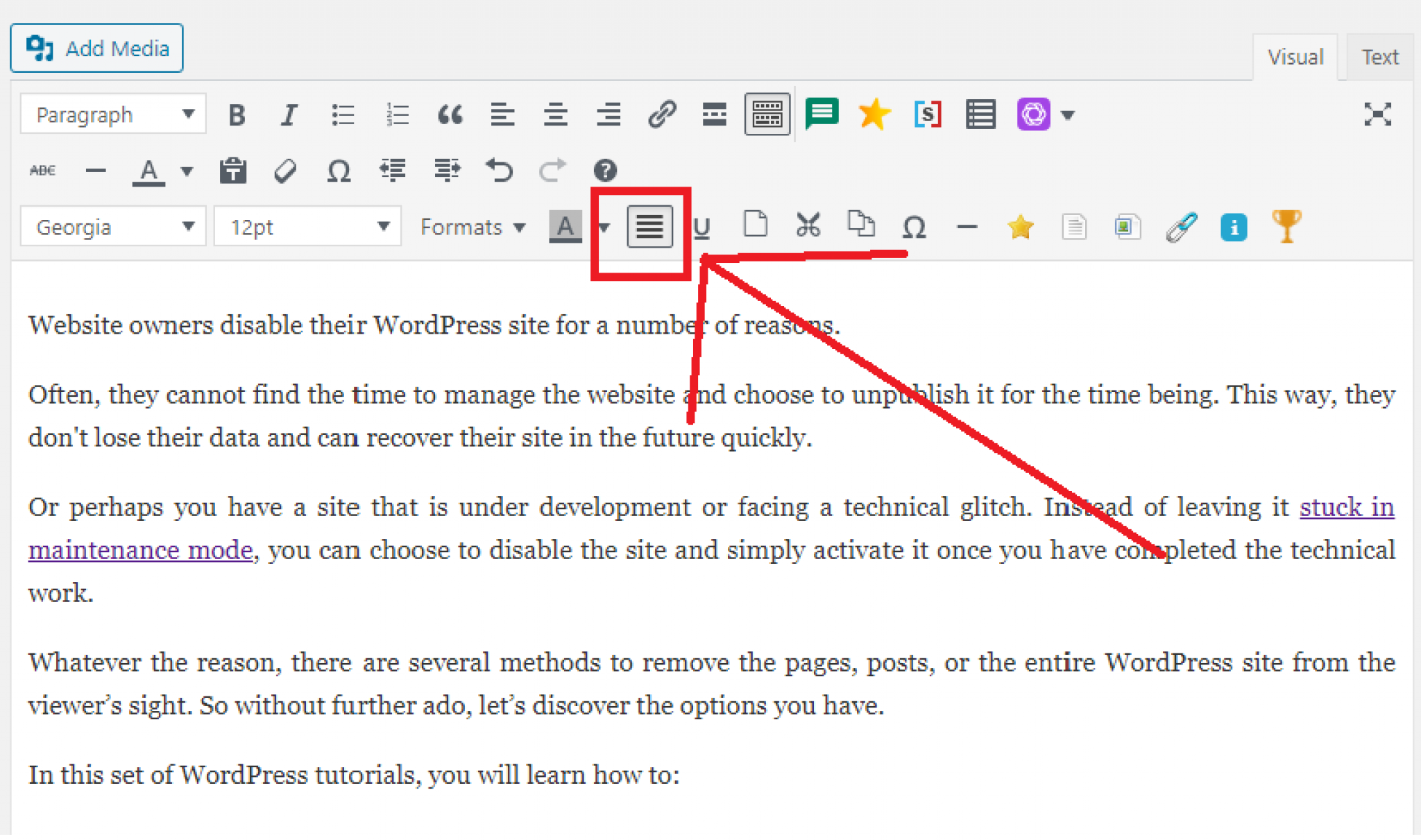 How to Justify Text in WordPress (with or without Plugins)