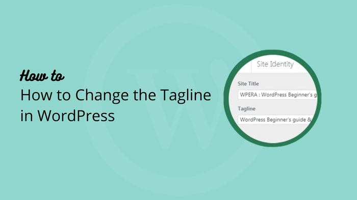 featured image for how to change the tagline in WordPress
