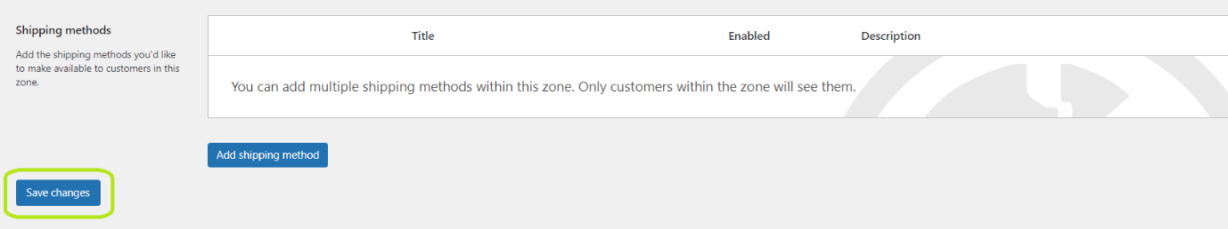 WooCommerce - Save Changes