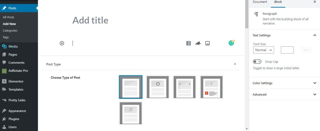 add image within the post after uploading