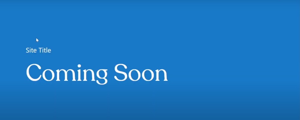A coming soon page