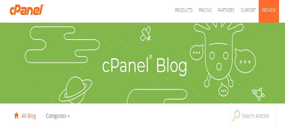 homepage of the cPanel blog