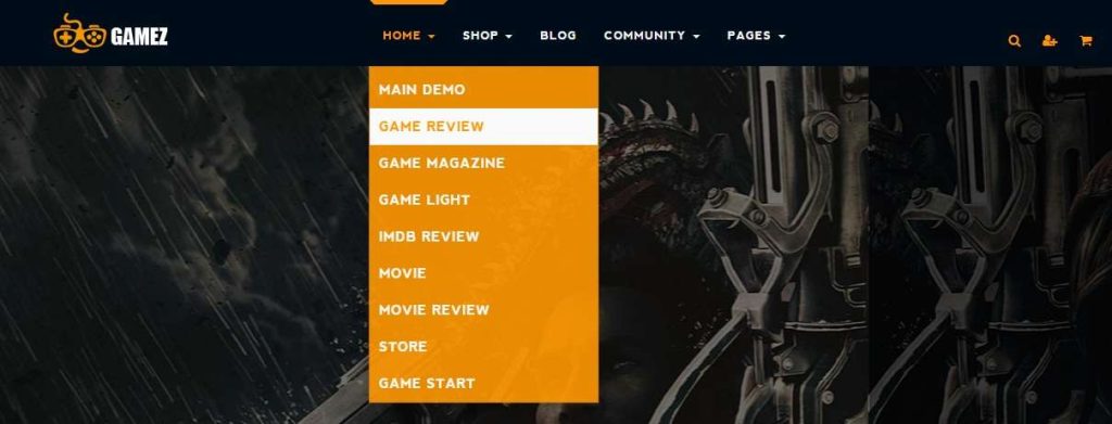 smooth navigation in Gamez WordPress Theme