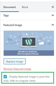 option to hide single image in wordpress