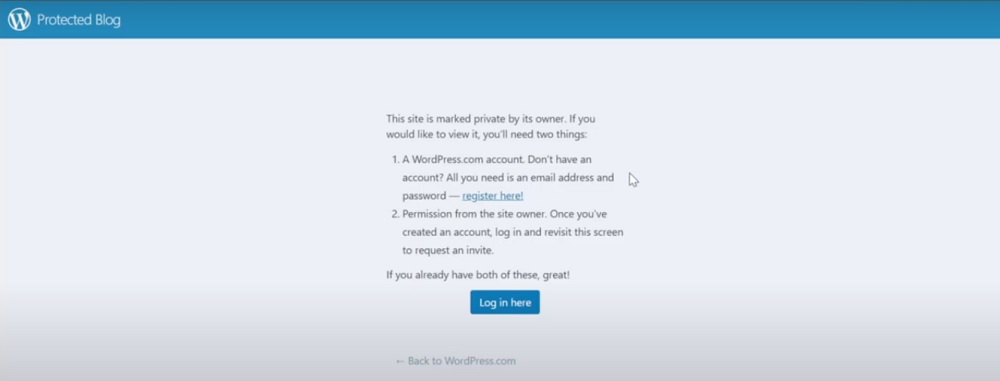 Private WordPress site