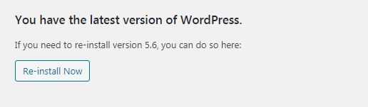 reinstall now button from dashboard method