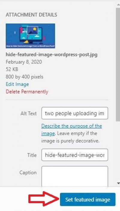 select featured image