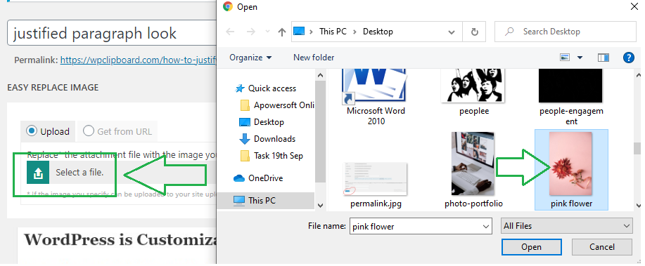 how to select new image
