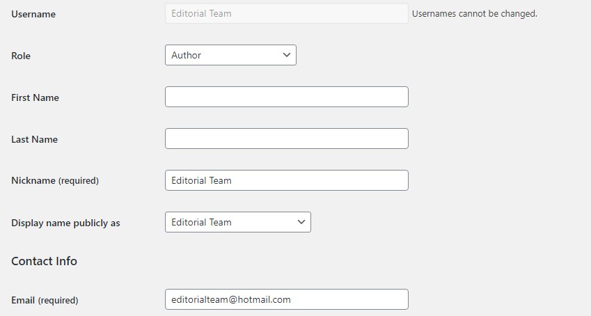 setting nickname of new user