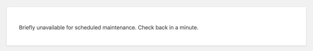 Image of a popup telling the visitor that site is under maintenance