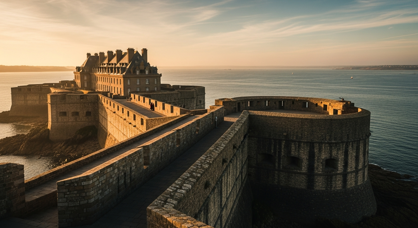 Remparts de Saint-Malo au coucher du soleil